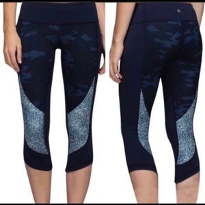 Lululemon Wunder Under Sashiko Camo Inkwell Blue